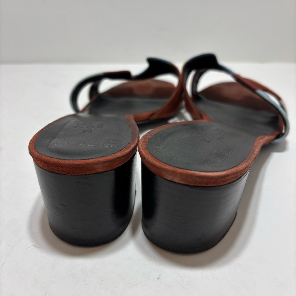 SOLD 💗 Hermes Multicolor Suede Sandals - Picture 9 of 12